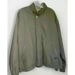 Members Only Mens XL Mariner Jacket Windbreaker Olive Full Zip Snap Vintage